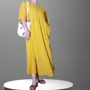 NWT ZANZEA Womens Polka Dot Short Sleeve Long Dress Baggy Kaftan Maxi Dresses